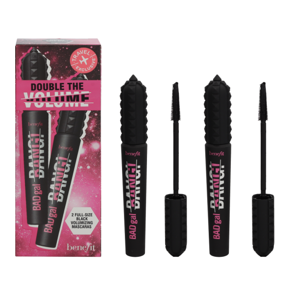 Benefit Duo komplekts: Badgal Bang! Volumizing Mascara Apjomu palielinoša skropstu tuša, tonis: 1 Intense Pitch Black, 2 x 8,5g