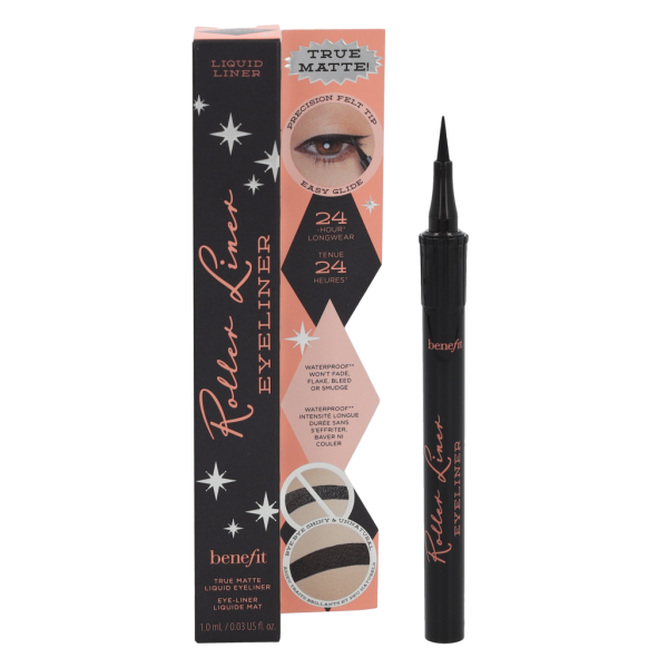 Benefit Roller Liner True Matte Liquid Eyeliner šķidrais acu zīmulis, tonis: Black, 1 ml