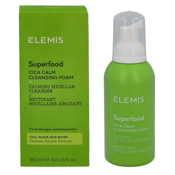 Elemis Superfood CICA Calm Cleansing Foam ādu nomierinošas un dziļi attīrošas putas, 180 ml