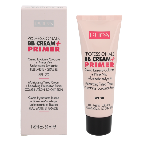 Pupa Milano Pupa Pupa Professionals BB Cream + Primer SPF 20 BB sejas krēma-grima bāze, tonis: 001 Nude, 50 ml