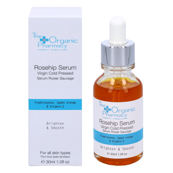 The Organic Pharmacy Virgin Cold Pressed Rosehip Serum serums sejai ar mežrozīšu eļļu, 30 ml