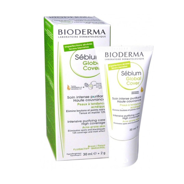 Bioderma Sebium Global Cover maskējošs sejas krēms problemātiskai ādai, 30 ml