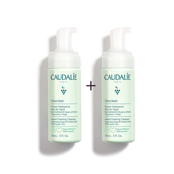 Caudalie Vinoclean Duo Instant Foaming Cleanser, 2 x 150 ml