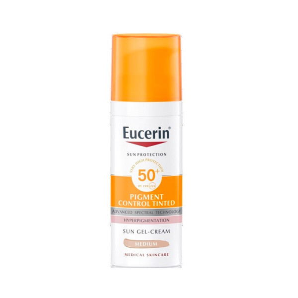 Eucerin Gel Cream Oil Control Color Medium SPF 50+ gēla sauļošanās krēms, 50 ml