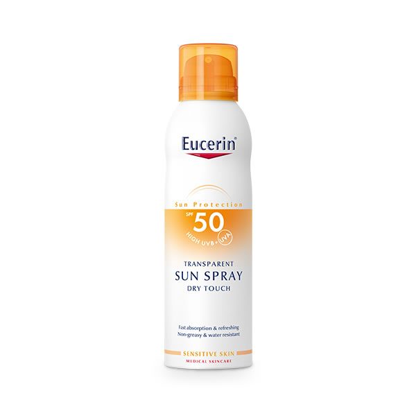 Eucerin Sun Spray Dry Touch SPF 50 aizsargājošs aerosols no saules, 200 ml