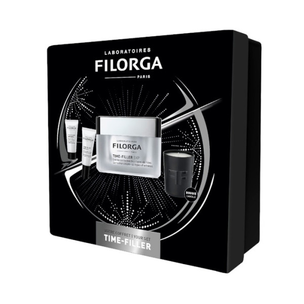 Filorga Time-Filler 5 XP sejas kopšanas komplekts (sejas krēms, 50 ml + acu krēms, 4 ml + sejas serums, 7 ml + svece)