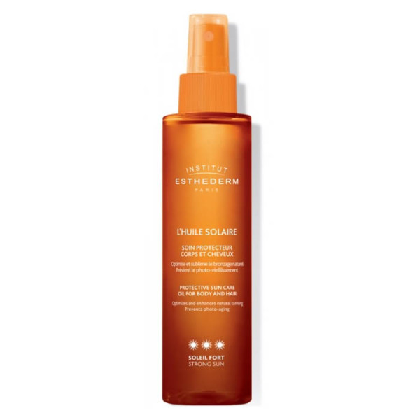 Institut Esthederm Suncare Oil Body And Hair Strong Sun saules aizsardzības eļļa ķermenim un matiem, 150 ml