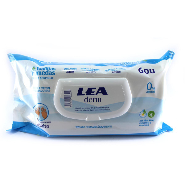 Lea Derm Wipes Pack mitrās salvetes ķermeņa un intīmai higiēnai, 60 gab.