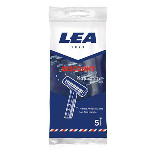 Lea Discount 2 Blades Disposable Blades vienreizējās lietošanas skuvekļa komplekts, 5 gab.