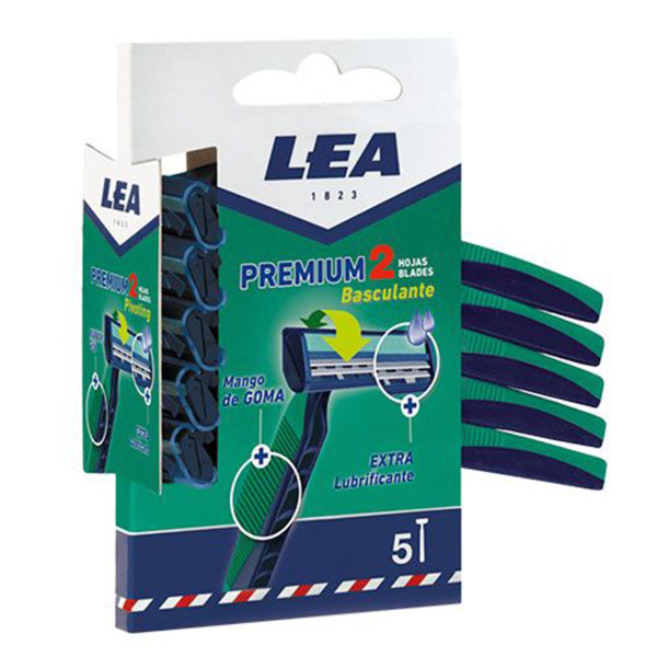 Lea Premium 2 Tilting Blades Disposable Blades vienreizējās lietošanas skuvekļa komplekts, 5 gab.