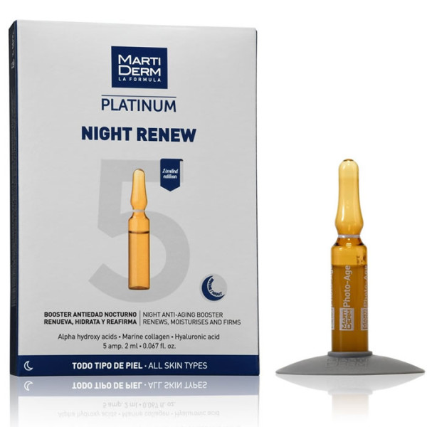 Martiderm Night Renew atjaunojošas nakts sejas ampulas, 5 x 2 ml