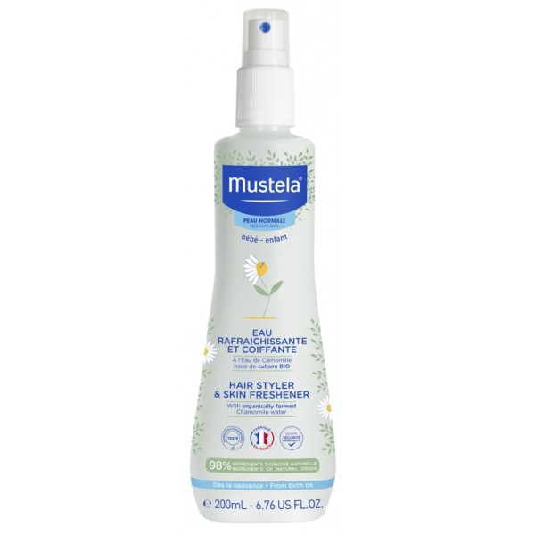  Mustela Bebe Hairstyler & Skin Freshener matu un ādas atsvaidzinātājs bērniem, 200 ml 