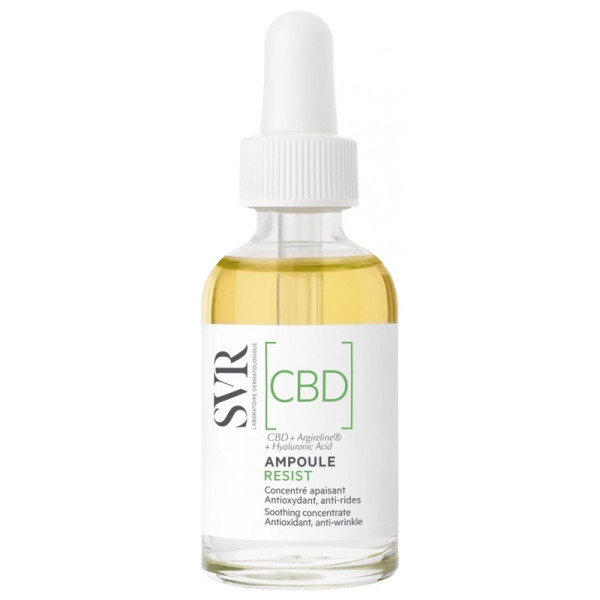 Svr Ampoule Resist CBD nomierinošs CBD serums ar peptīdiem jutīgai sejas ādai, 30 ml