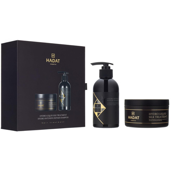 Hadat cosmetics Gift box Hydro Intensive Repair Shampoo And Hydro Liquid Silk Treatment – dovanų dėžutė šampūnas bei kaukė