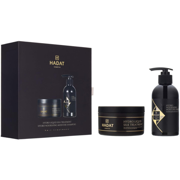 Hadat Cosmetics Gift Box Hydro Nourishing Moisture Shampoo Un Hydro Liquid Silk Treatment matu kopšanas komplekts