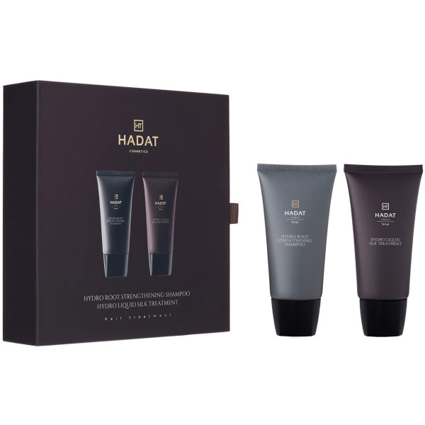 Hadat Cosmetics Gift Box Root Strengthening Shampoo un Liquid Silk matu kopšanas komplekts