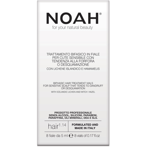 Noa 1.14. Biphasic Hair Treatment Vials Serums jutīgai, pārslainai ādai 8x5 ml