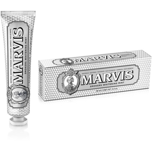 Marvis Smokers Whitening Mint Balinošā zobu pasta smēķētājiem, 85 ml