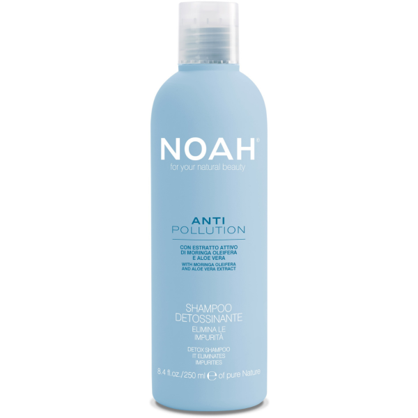 Noah Anti Pollution Detox Shampoo Attīrošs-mitrinošs šampūns ar alvejas un moringa eļļas ekstraktiem, 250 ml