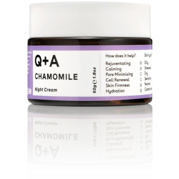 Q+A Chamomile Night Cream Nomierinošs nakts sejas krēms, 50g