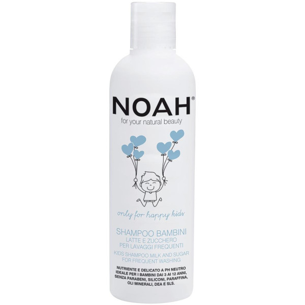 Noah Kids Shampoo Piens un cukurs biežai mazgāšanai Bērnu barojošs šampūns ar pienu un cukuru biežai mazgāšanai, 250 ml 