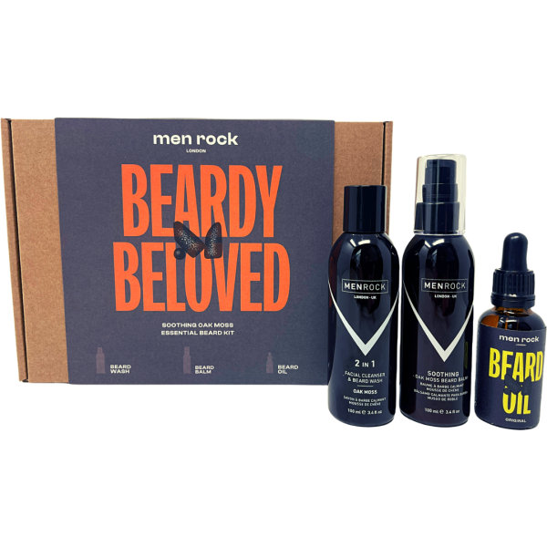 Men Rock Beardy Beloved Soothing Oak Moss Beard Kit Bārdas kopšanas komplekts, 1gab