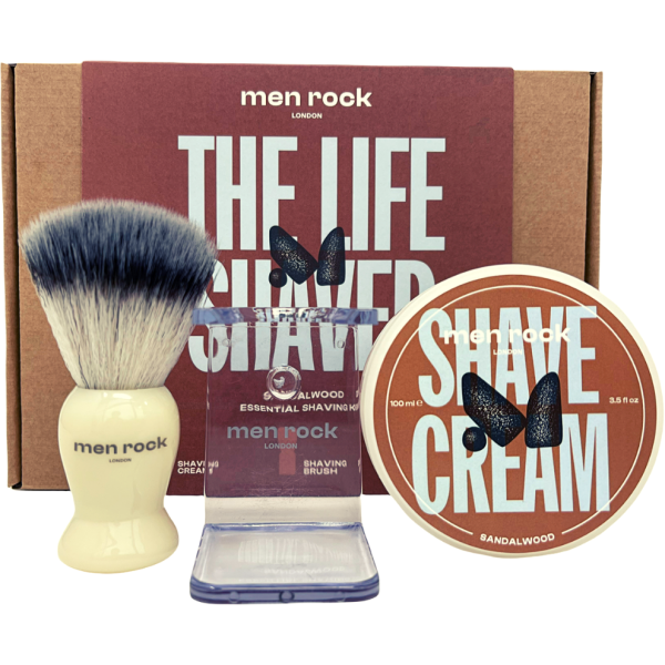 Men Rock The Life Shaver Sandalwood Essential Skūšanās komplekts Skūšanās rīku komplekts, 1gab