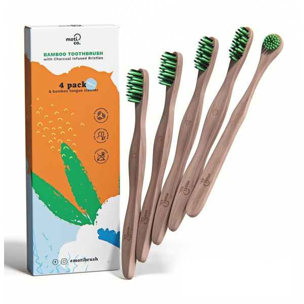 moti-co Bamboo Toothbrush Kit Bambusa mutes kopšanas komplekts, 1gab