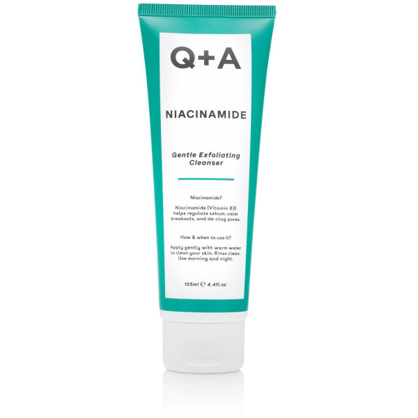 Q+A Niacinamide Gentle Exfoliating Cleanser Maiga pīlinga sejas mazgāšana, 125 ml