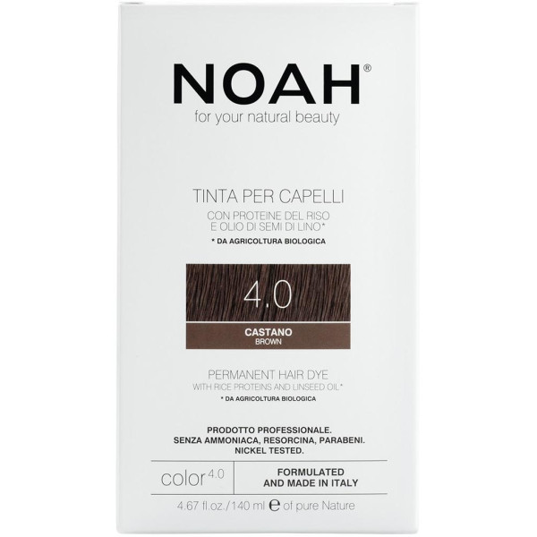 Noah Permanent Hair Dye 4.0 Brown Ilgtermiņa matu krāsa, 140 ml