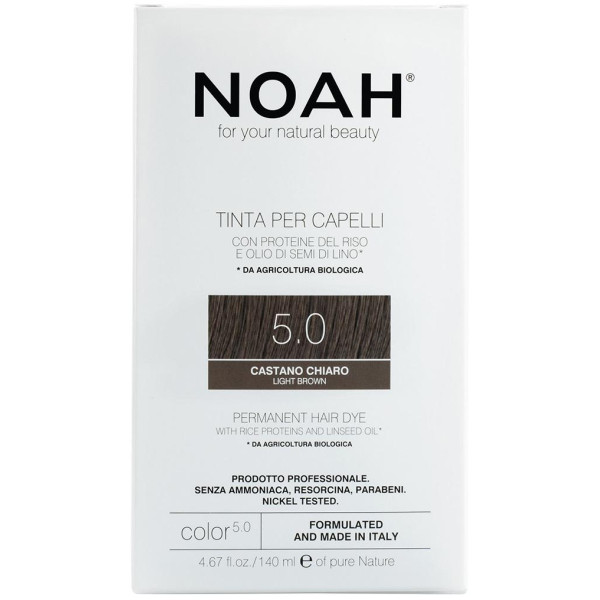 Noah Permanent Hair Dye 5.0 Gaiši brūns Ilgtermiņa matu krāsa, 140 ml