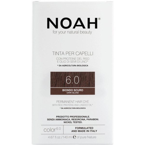 Noah Permanent Hair Dye 6.0 Dark Blond Pastāvīgā matu krāsa, 140 ml