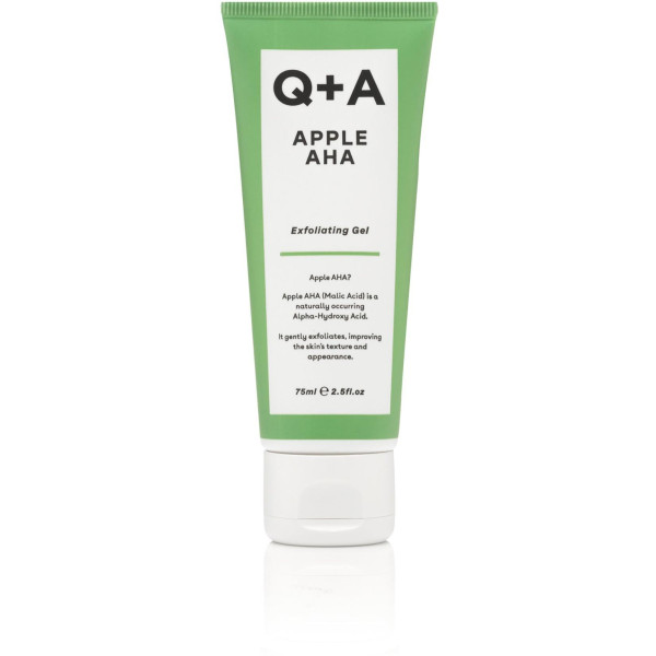 Q+A Apple AHA Exfoliating Gel Gel skrubis sejai, 75 ml