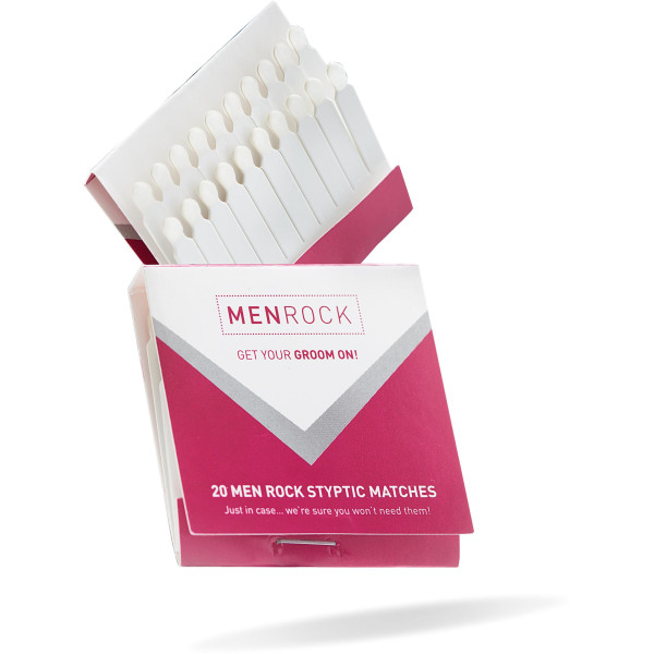 Men Rock Styptic Matches Asiņošanas sērkociņi, 20 gab.