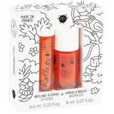 Nailmatic KIDS TROPICAL Rollette Nail Polish Duo komplekts Nagu lakas un lūpu spīduma komplekts, 1gab.