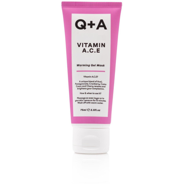 Q+A Vitamin ACE Warming Gel Mask Gēla atsvaidzinoša sejas maska, 75 ml