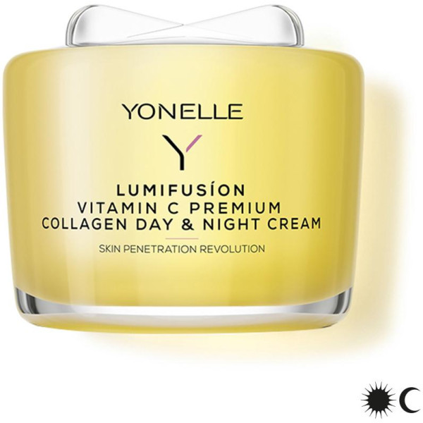 Yonelle Lumifusion Vitamin C Premium Collagen Day & Night Cream Brightening Cream ar C vitamīnu, 55 ml