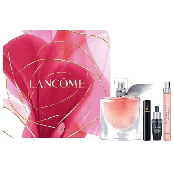 Lancôme La Vie Est Belle komplekts sievietēm (EDP, 50 ml + Advanced Génifique Serum sejas serums, 10 ml + skropstu tuša Hypnose Mascara, 2 ml + EDP, 10 ml)