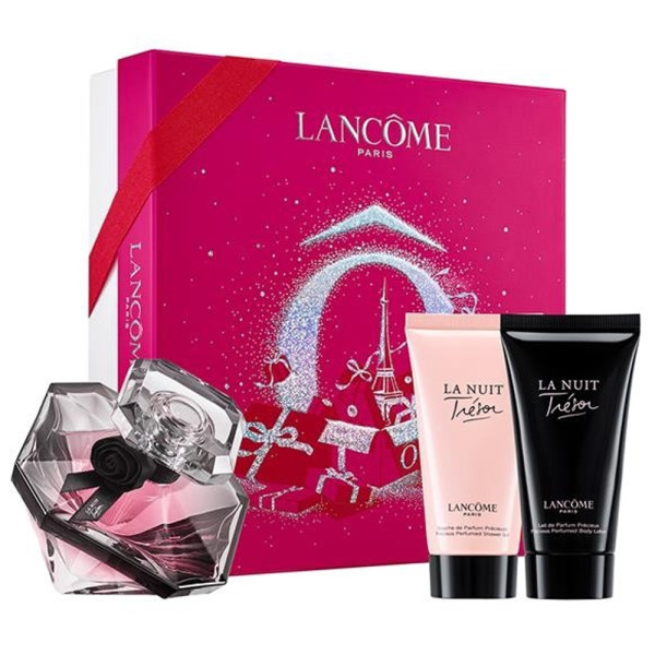 Lancome Tresor La Nuit komplekts sievietēm (EDP, 50 ml + ķermeņa losjons, 50 ml + dušas želeja, 50 ml)