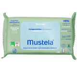 Mustela Baby Compostable Cleaning Wipes With Fragrance mitrās tīrīšanas salvetes bērniem, 60 gab.