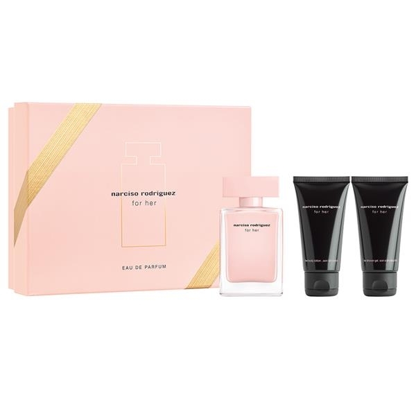 Narciso Rodriguez For Her EDP parfimērijas ūdens sievietēm, 50 ml + tělové mléko, 50 ml + sprchový gel, 50 ml