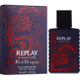 Replay Signature Red Dragon Man EDT tualetes ūdens ūdens vīriešiem, 30 ml