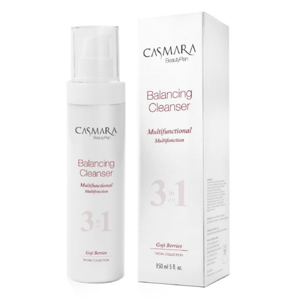 Sejas tīrīšanas līdzeklis Casmara Balancing Cleanser Multifunctional 3 in 1, visiem ādas tipiem, ar Gojas ogu ekstraktu, 150 ml