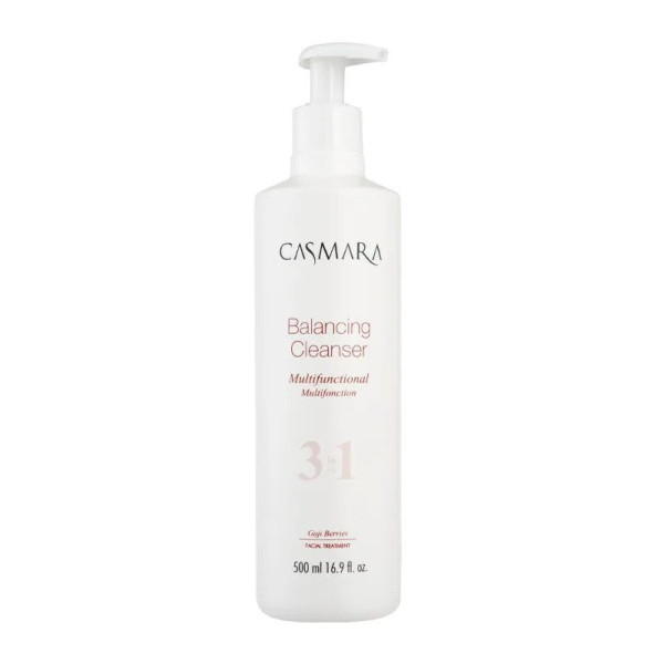 Sejas tīrīšanas līdzeklis Casmara Balancing Cleanser Multifunctional 3 in 1, visiem ādas tipiem, ar Gojas ogu ekstraktu, 500 ml