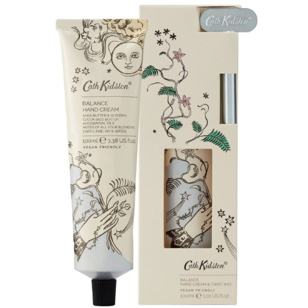 Roku krēms Heathcote & Ivory Cath Kidston Power To The Peaceful Hand Cream & Twist Key, 100 ml, ar krējuma klipsi