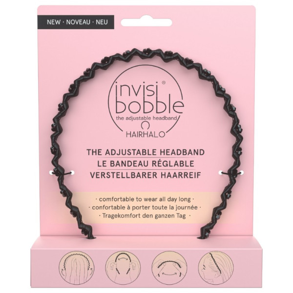 Invisibobble Hairhalo True Dark Sparkle, melns