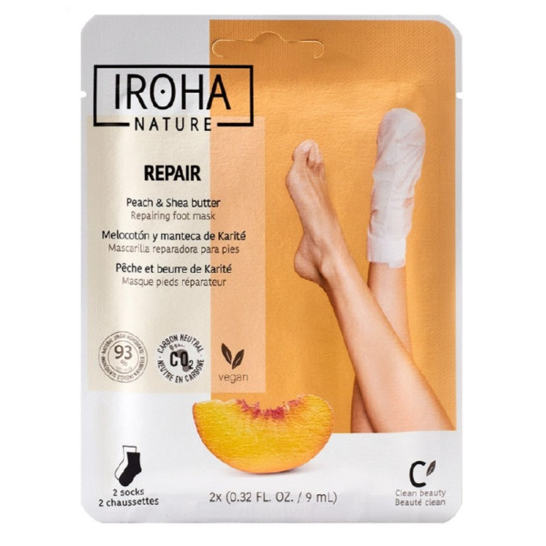 Kāju maska Iroha Repairing Peach Foot Socks ar persiku ekstraktu, 1 pāris