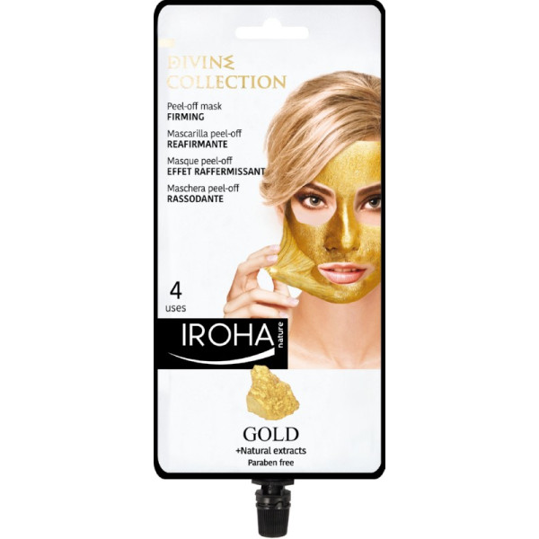 Nostiprinoša sejas maska Iroha Divine Collection Peel-off Mask 24K Gold, peel-off, 4 reizes