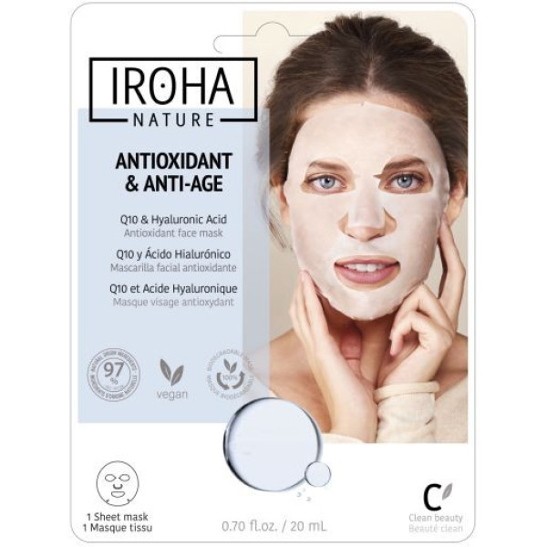 Sejas maska Iroha Nature Antioxidant & Antiage, ar kolagēnu, Q10 un hialuronskābi, 20 ml