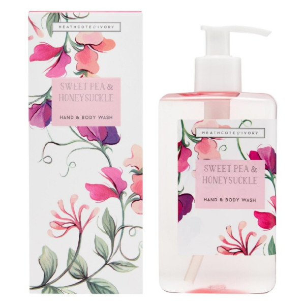 Roku un ķermeņa mazgāšana Heathcote & Ivory Sweet Pea and Honeysuckle Hand & Body Wash, 250 ml, mitrinošs